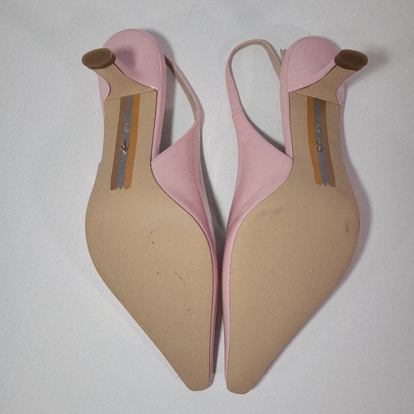 Sam Edelman Bianka Pink Patent Leather Slingback Pumps Pointed Toe MSRP $150 - Picture 14 of 16